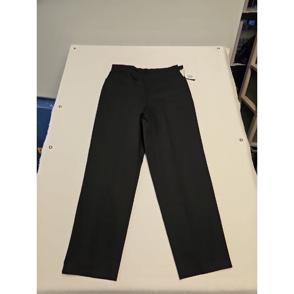 Women's Liz Claiborne Crazy Horse Stretch Pull On Pants Black Side Zip 12 P New